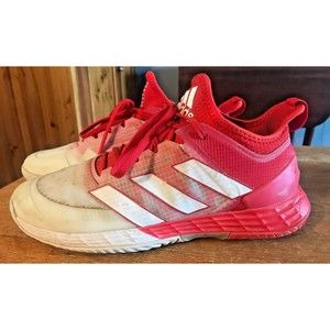 Adidas Adizero Ubersonic Tennis Shoes Mens / Boys Size 7 Red White Court